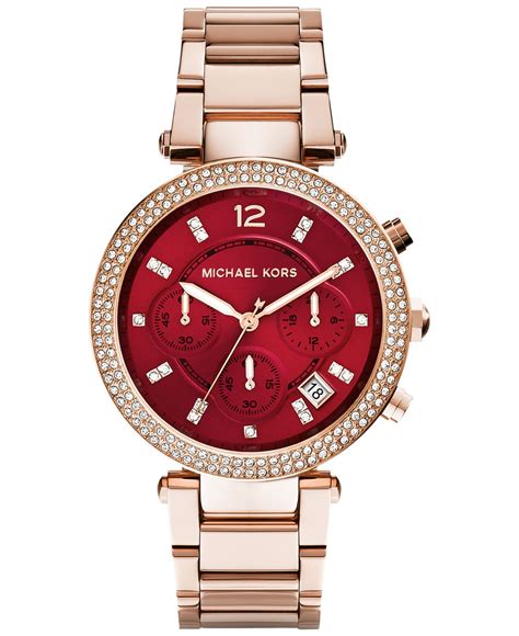 michael kors women's parker rose gold-tone stainless steel bracelet watch